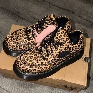 Dr. Martens Buzz 51 Leopard Print Shoes with Pink laces